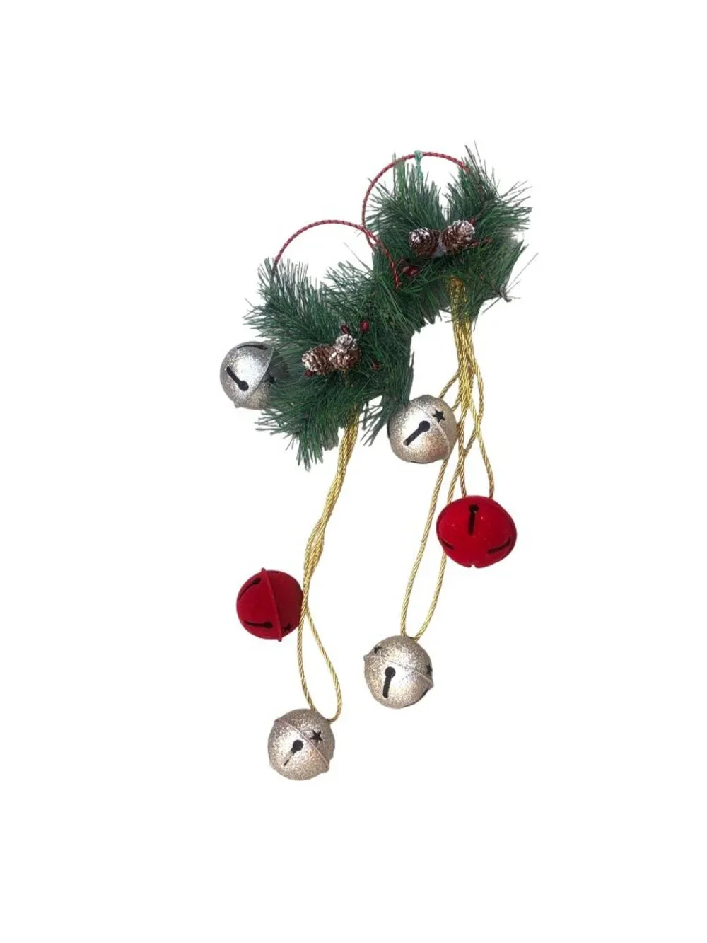 CHRISTMAS 2-PIECE DOOR/DOORKNOB CHRISTMAS DECORATION WITH BELLS